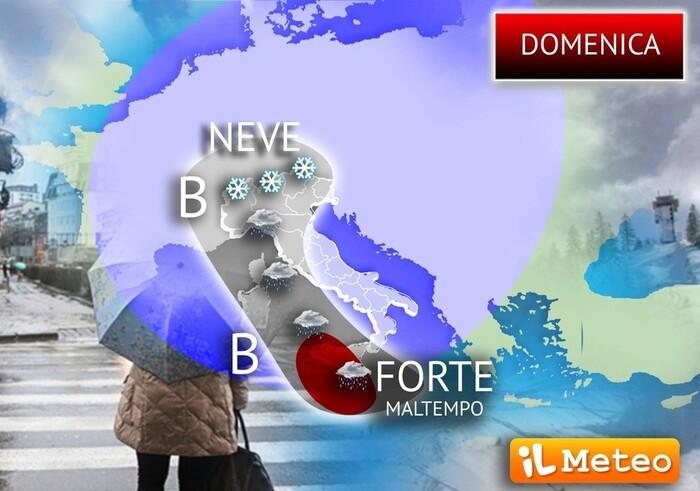 Domenica ancora sotto il segno del maltempo su alcune regioni