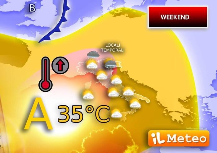 Weekend soleggiato e molto caldo, ma occhio ai temporali specie da Domenica