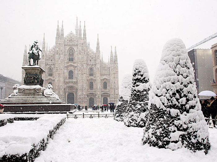 Arriva la neve a Milano
