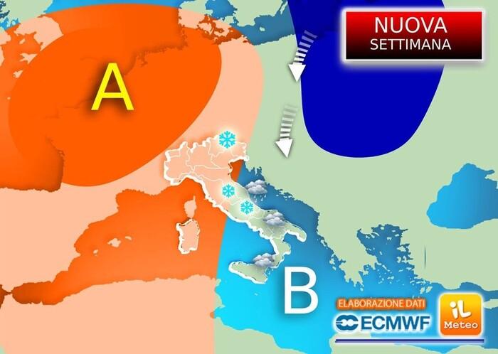 Prossima settimana: prima freddo maltempo, poi una svolta