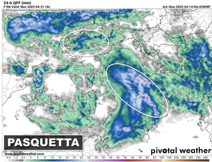 Piogge previste per la giornata di Pasquetta
