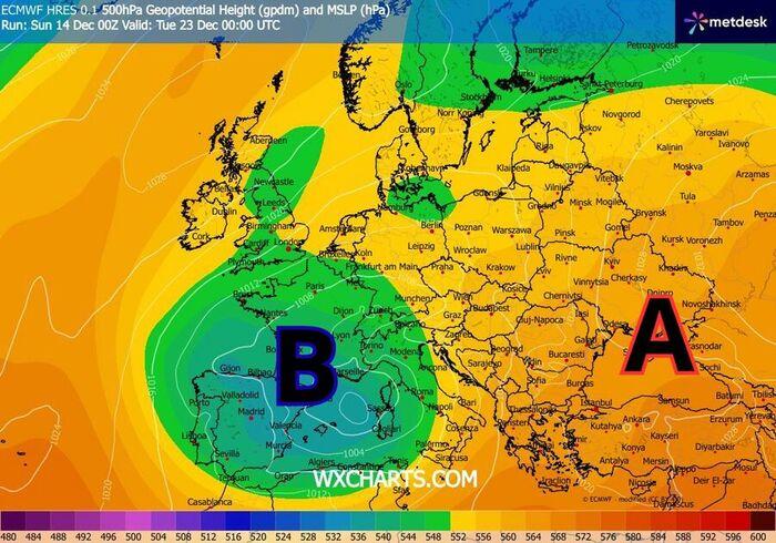 Area depressionaria sull'Europa occidentale