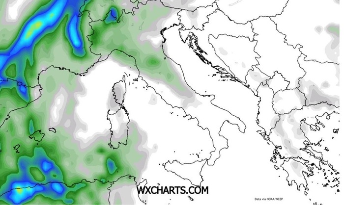 Precipitazioni previste per Domenica 12 Aprile