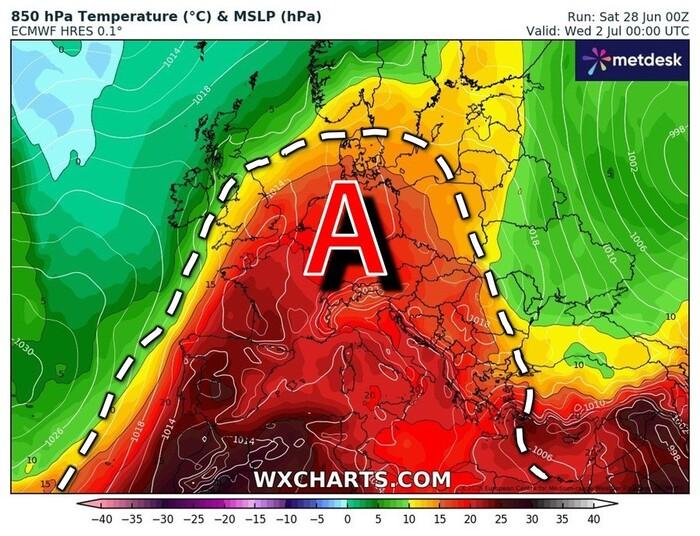 Anticiclone africano sempre ben presente sull'Italia anche nel corso della prossima settimana 