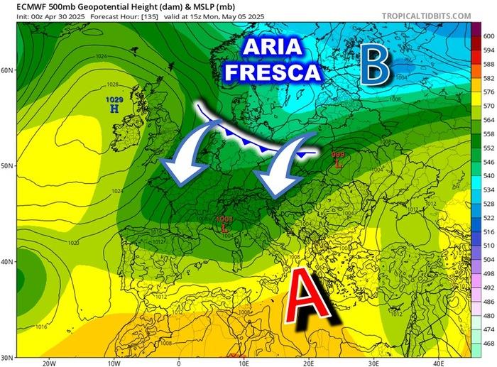 Zona di convergenza in cui interagiscono masse d'aria completamente diverse