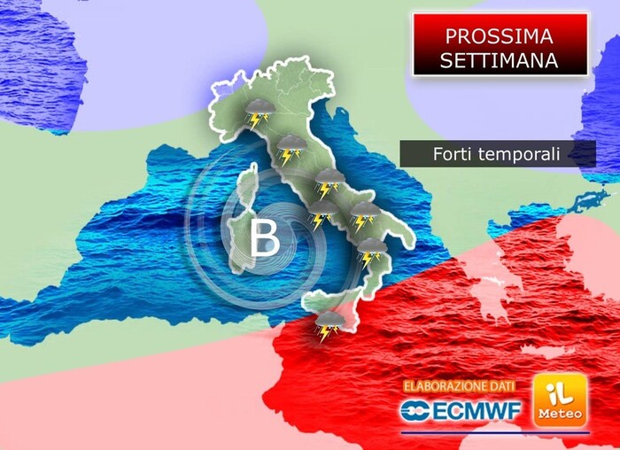 Previsioni meteo per la prossima settimana