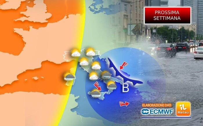 Previsioni meteo per la prossima settimana