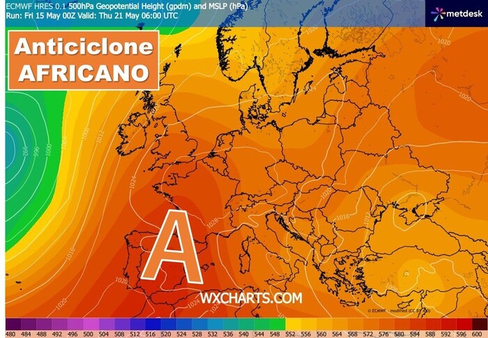 Anticiclone in rinforzo sull'Italia nel corso della prossima settimana