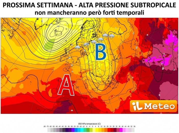 Prossima Settimana: nuovo rinforzo dell'alta pressione subtropicale, ma non per tutti