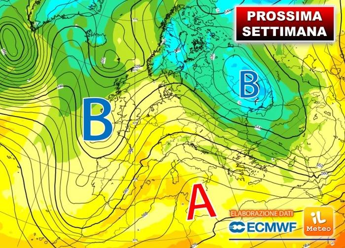 Previsioni meteo per la prossima settimana