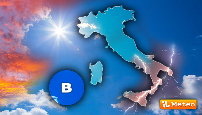 Ultimi temporali al Sud, poi vortice d'aria fresca verso la sicilia