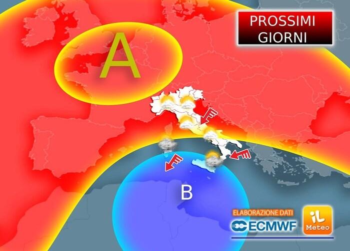 Nuovo Ciclone nel mediterraneo da Giovedì