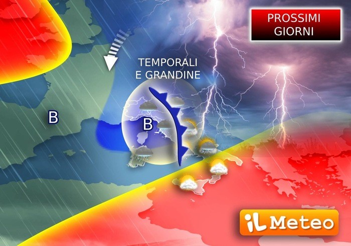 Settimana a rischio maltempo su buona parte d'Italia con piogge, temporali e grandine