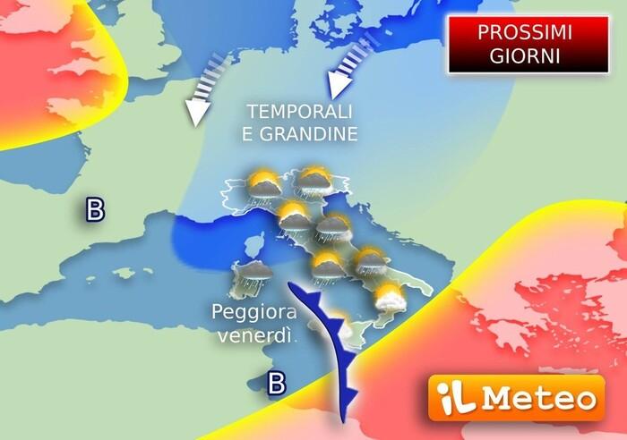 Ancora tempo instabile con piogge e temporali nei prossimi giorni su molte regioni