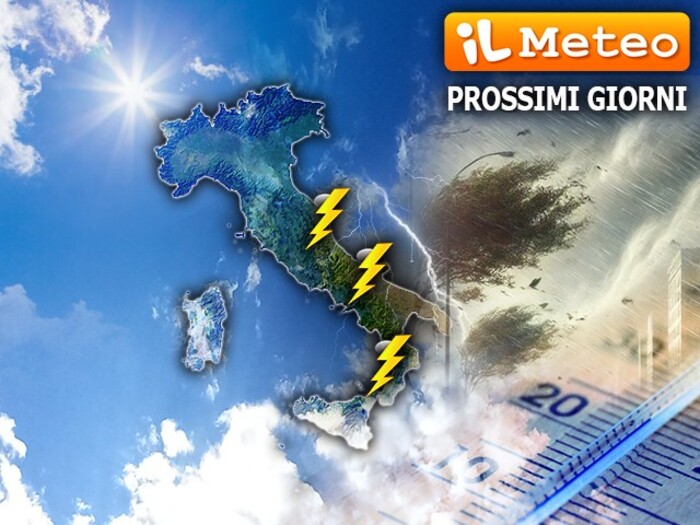 Nei prossimi giornitemporali in spostamento dal Nord verso il Centro-Sud