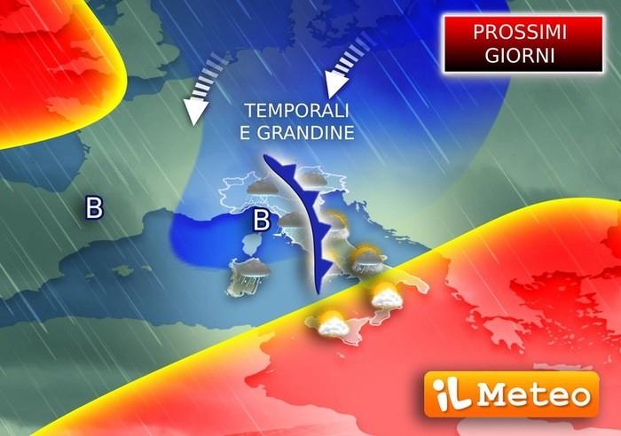 Nuova settimana: maltempo su buona parte d'Italia con piogge e temporali