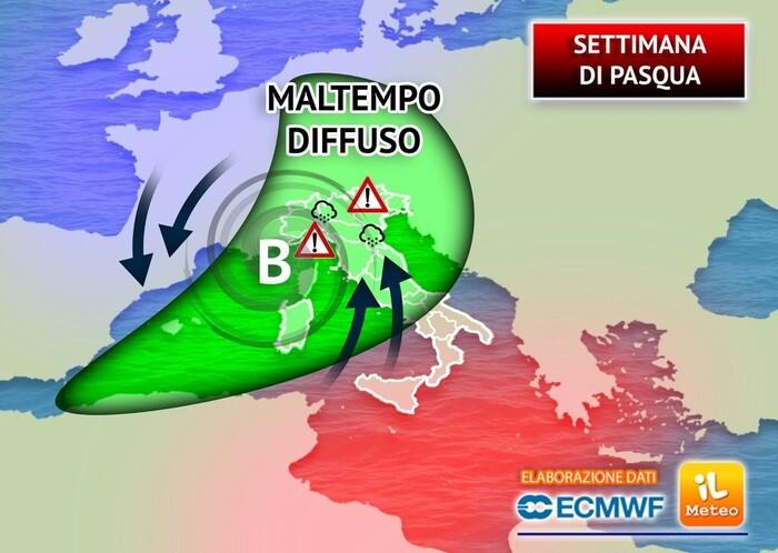 Settimana di Pasqua rovinata da piogge e temporali