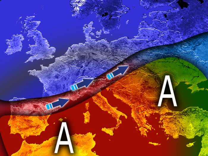 Flusso Atlantico lambisce le regioni del Nord