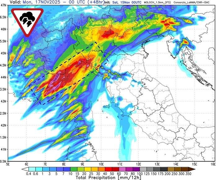 Rischio nubifragi sulla Liguria