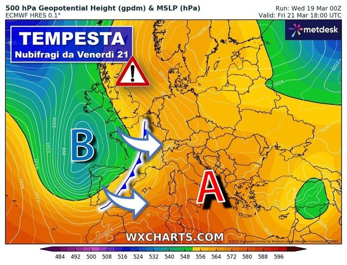Tempesta equinoziale in formazione da Venerdì 21 Marzo