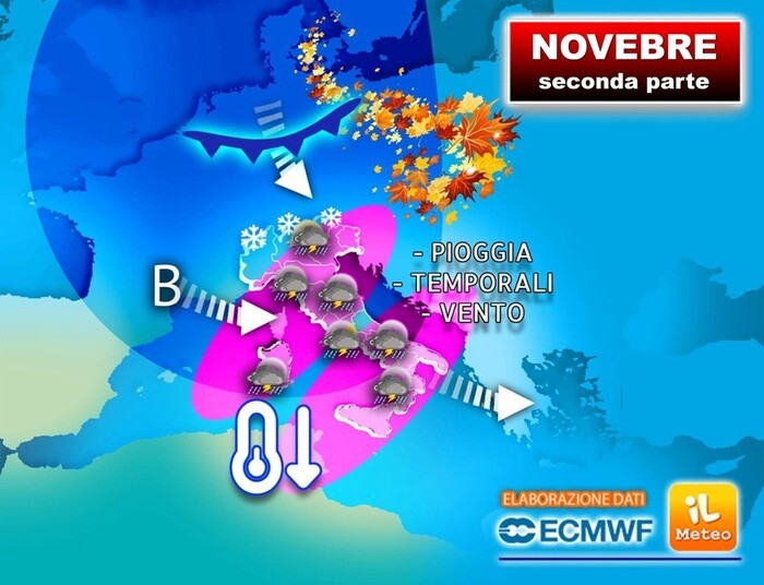 Torna la pioggia sull'Italia, poi anche il freddo e la neve (fino a bassa quota)