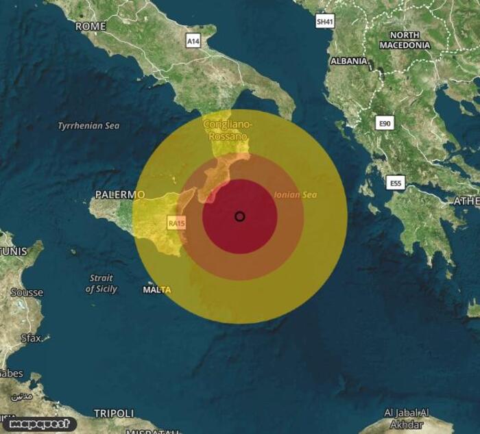 Scossa di terremoto registrata a Mar Ionio Meridionale () Scossa di terremoto registrata a Mar Ionio Meridionale ()