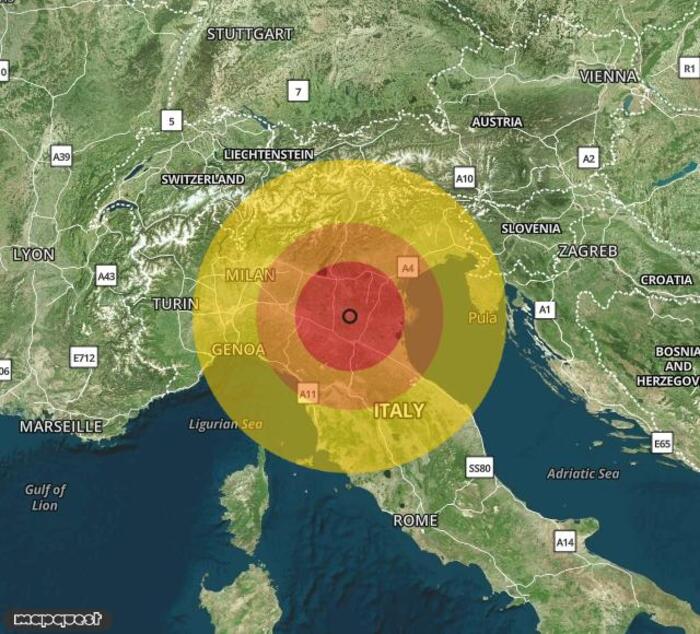 Scossa di terremoto registrata a San Felice sul Panaro (MO)