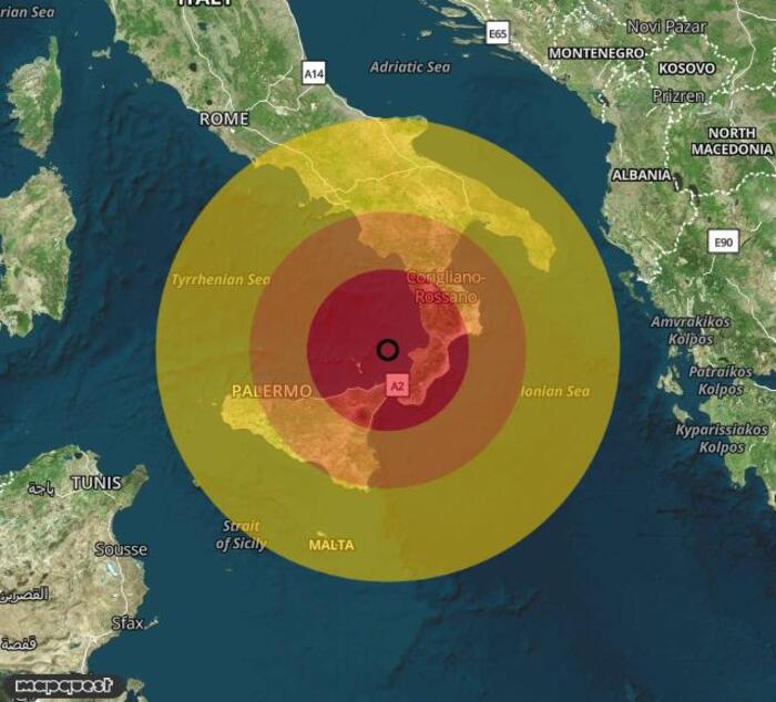 Scossa di terremoto registrata a Golfo di Gioia ()