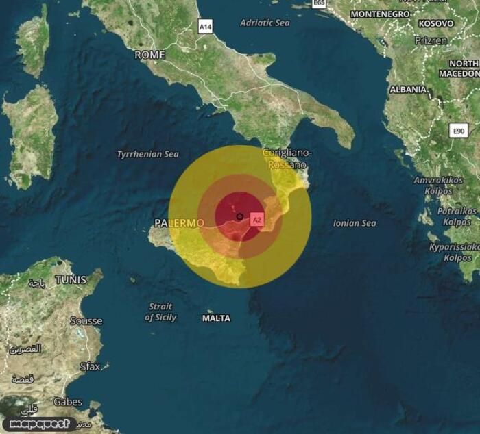 Scossa di terremoto registrata a Milazzo (ME)