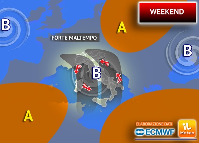 Previsioni meteo per il weekend