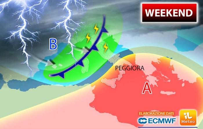Weekend del 25/26 Luglio con perturbazione atlantica
