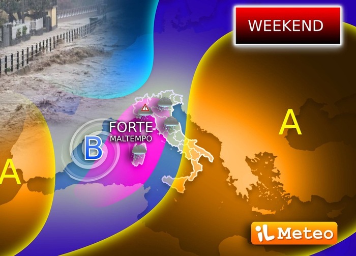 Weekend, tra le ultime forti piogge e la rimonta dell'alta pressione