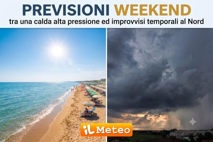 Weekend: Sabato temporali al Nord, Domenica rinforza di nuovo l'alta pressione subtropicale