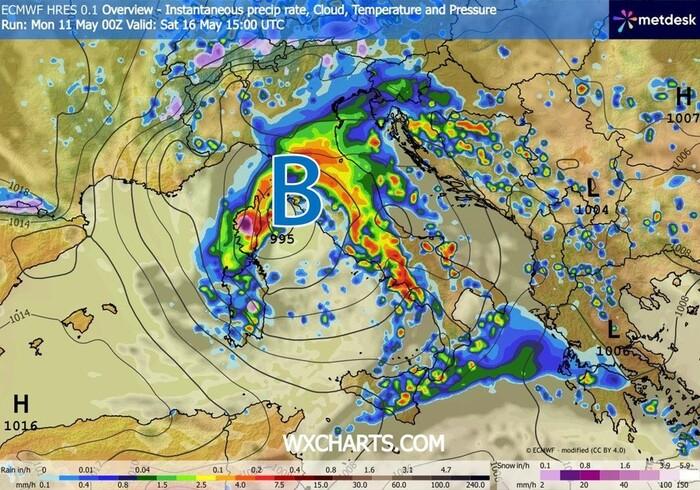 Vortice Mediterraneo in azione nel corso del prossimo fine settimana