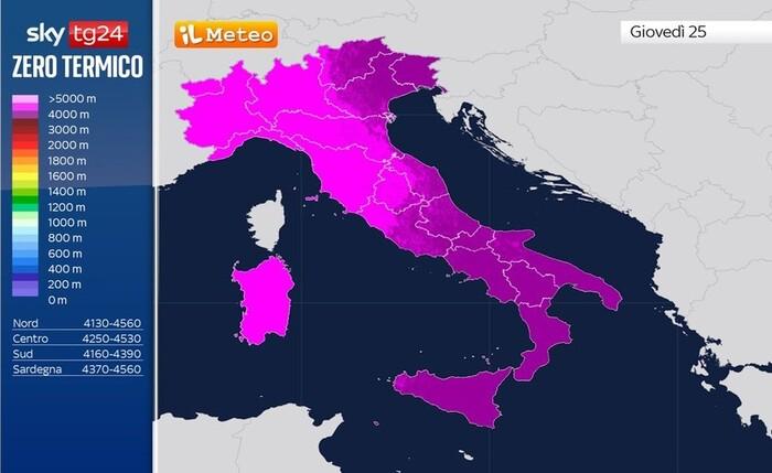Previsione zero termico a metà della prossima settimana
