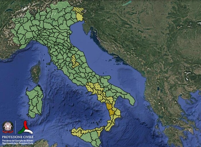 Regioni in allerta nella giornata di Venerdì 20