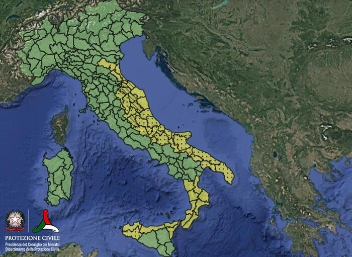 Le zone in allertamento per Venerdì 27 Marzo