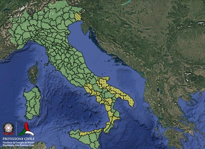 Zone in allertamento per domenica 5 Ottobre