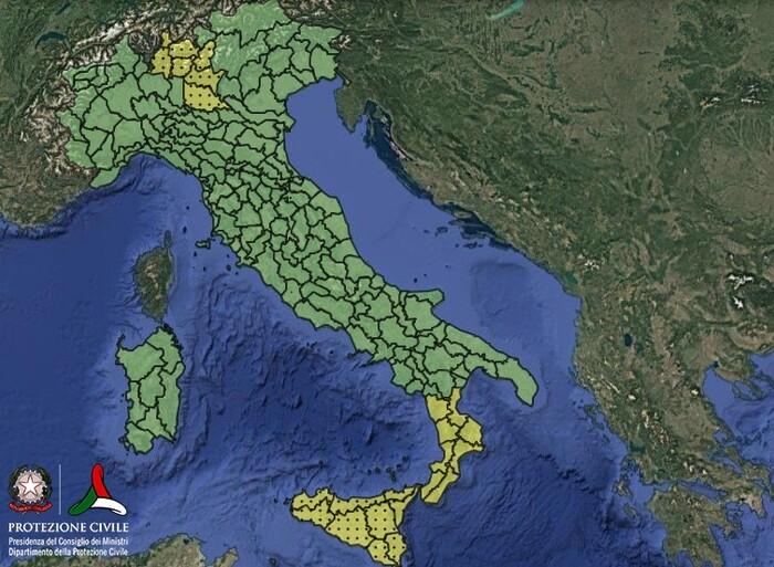 Le zone in allertamento per venerdì 20