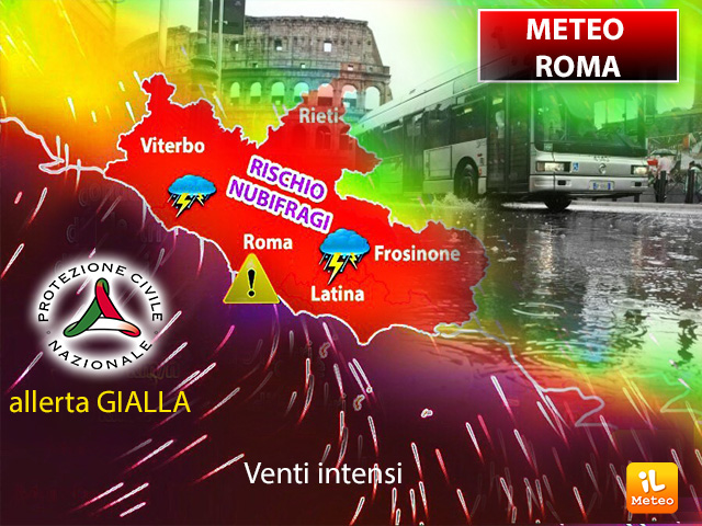 Meteo: ROMA, Imminente Pericolo di Nubifragi, a Rischio Tutto il LAZIO. Ecco l'EVOLUZIONE per le PROSSIME ORE - iLMeteo.it