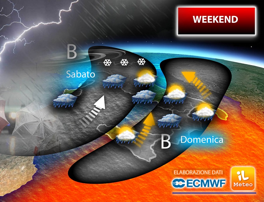 By the end of the week, there will be strong bad weather;  Heavy rain and snow will arrive between Saturday and Sunday
