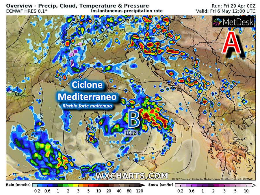 Lömsk Medelhavsorkan: Risk för hårt dåligt väder i många regioner