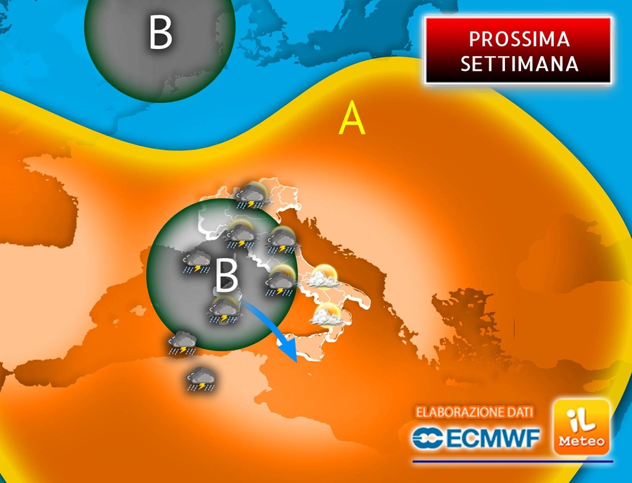 Meteo: si prepara un'ondata di forte Maltempo nella Prossima Settimana, vediamo dove colpirà un Ciclone