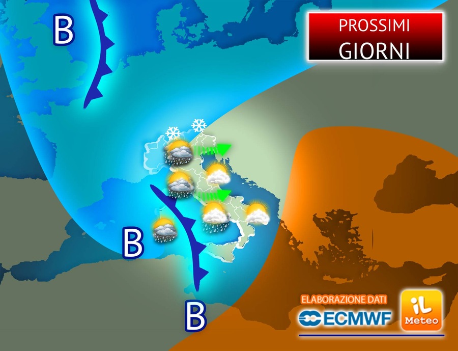 2/12/2025 - Prossimi Giorni: vortici a ripetizione, massima attenzione per il Maltempo su alcune zone