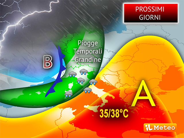 Over the next few days, strong thunderstorms and winds will be expected from Wednesday, but also the African heat