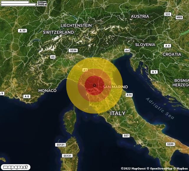 Scossa di terremoto registrata a Granaglione (BO)
