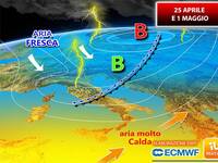 Meteo: 25 Aprile/1 Maggio, Italia nella zona di...