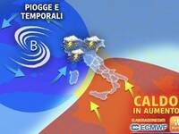 Meteo, Piogge persistenti e localmente abbondanti...