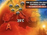 9/07/2026 - Meteo: fine settimana con qualche temporale al Nord, poi aumento del caldo fino a 39°C. Il punto di Tedici