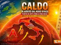 Meteo: Anticiclone nordafricano, punte di 39°C fino a fine mese, 9°C oltre la media di Giugno. Parla Tedici